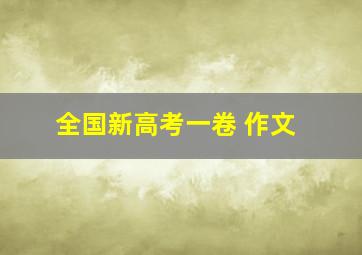 全国新高考一卷 作文